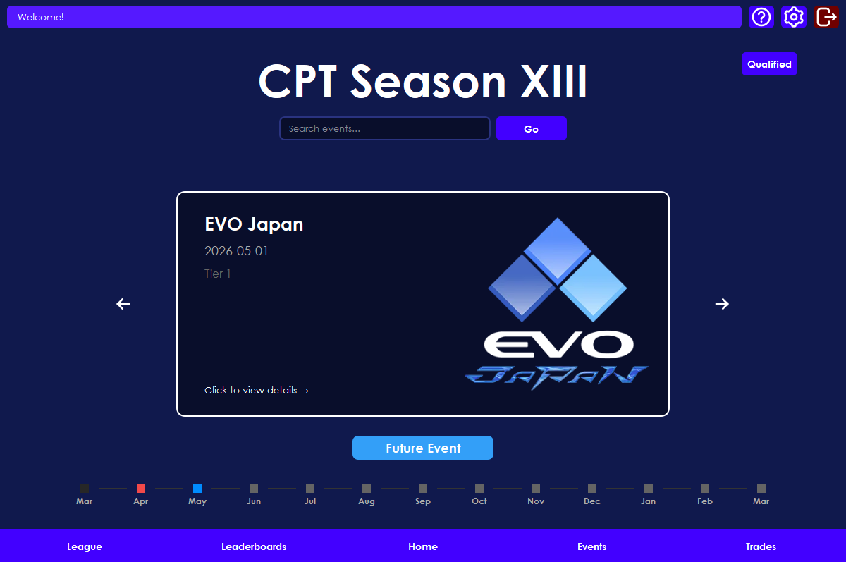 The events page.
